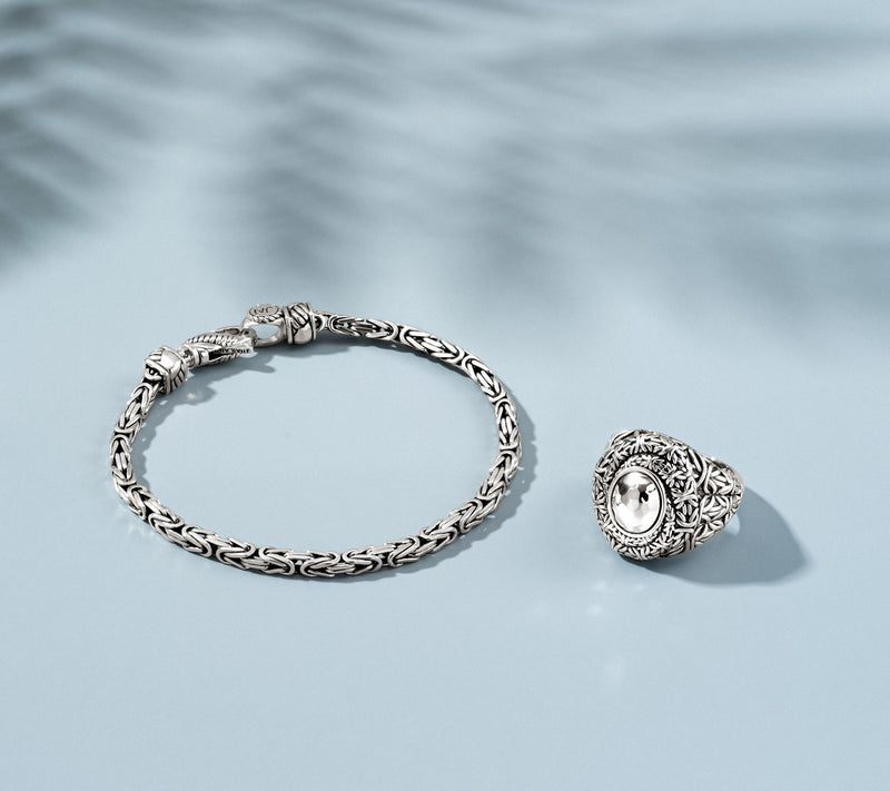 JAI Sterling Silver 3.5mm Byzantine Bracelet — View 4
