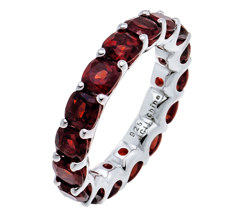 Affinity Gems Cushion Gemstone Band Ring, Sterling Silver — View 9
