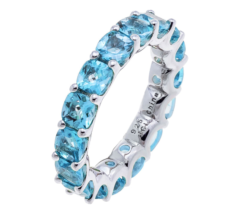 Affinity Gems Cushion Gemstone Band Ring, Sterling Silver — View 11
