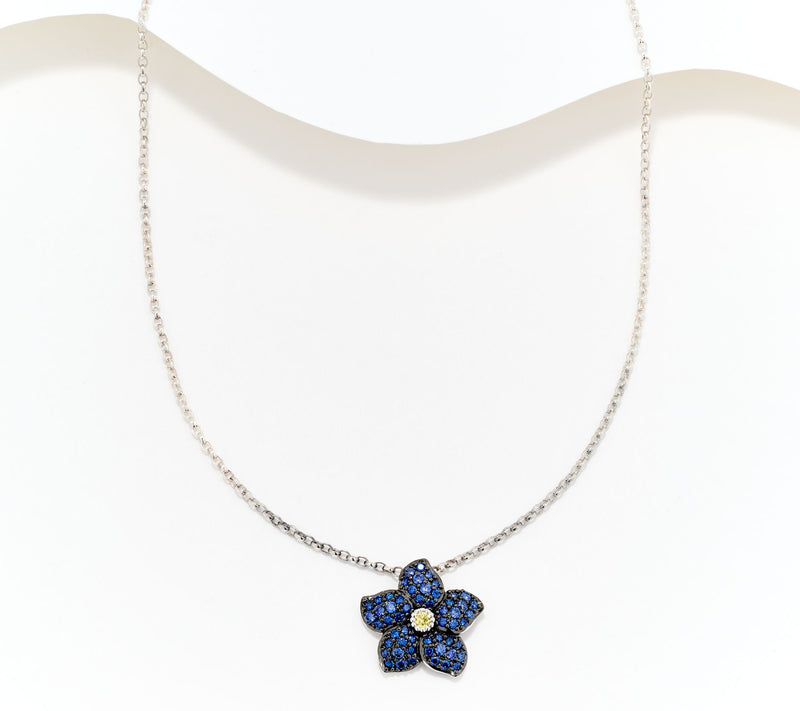 Fado Sterling Silver Forget Me Not Pendant — Main view