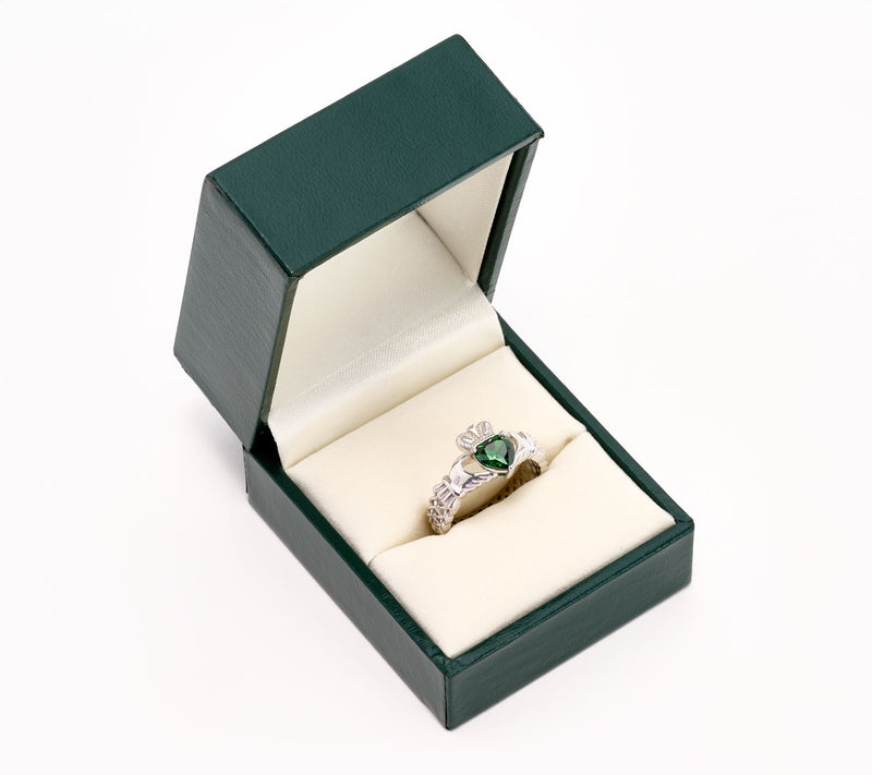 Fado Sterling Silver Celtic Claddagh Ring — View 9