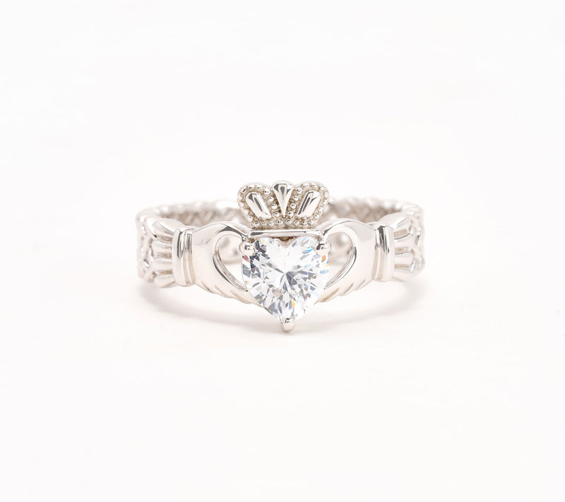 Fado Sterling Silver Celtic Claddagh Ring — View 3