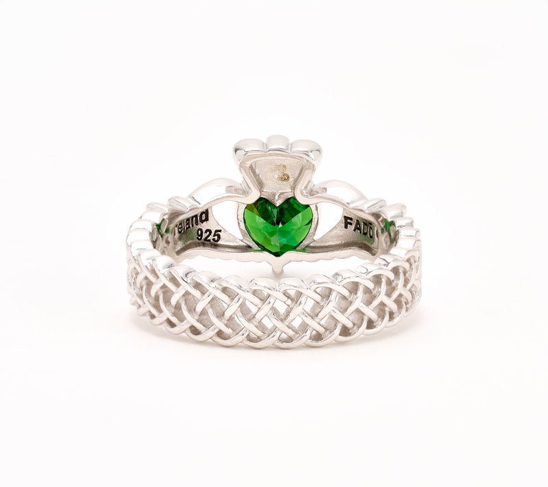 Fado Sterling Silver Celtic Claddagh Ring — View 8