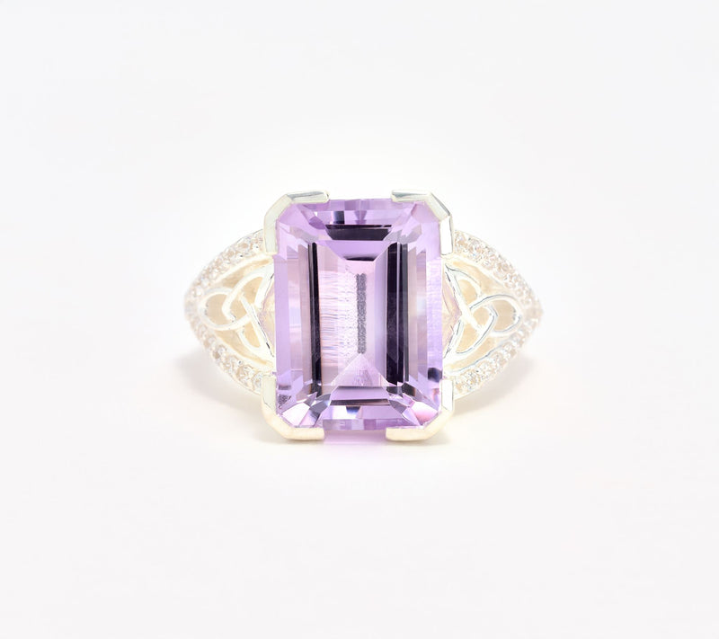 JMH Jewellery Sterling Silver Large Gemstone Celtic Ring — Main view