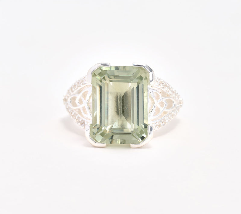 JMH Jewellery Sterling Silver Large Gemstone Celtic Ring — View 5
