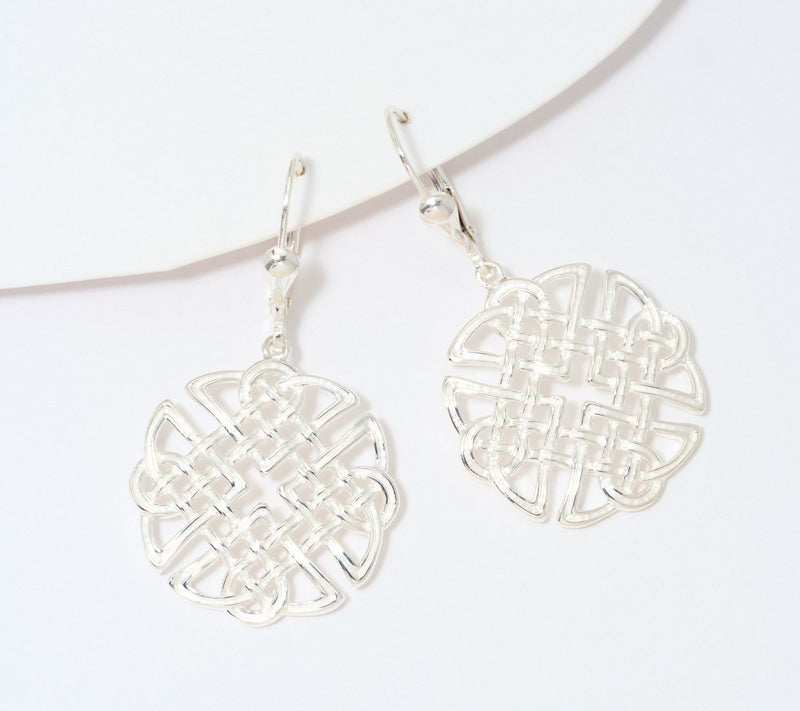 JMH Jewellery Sterling Silver Dara Knot Lever Back Earrings — Main view