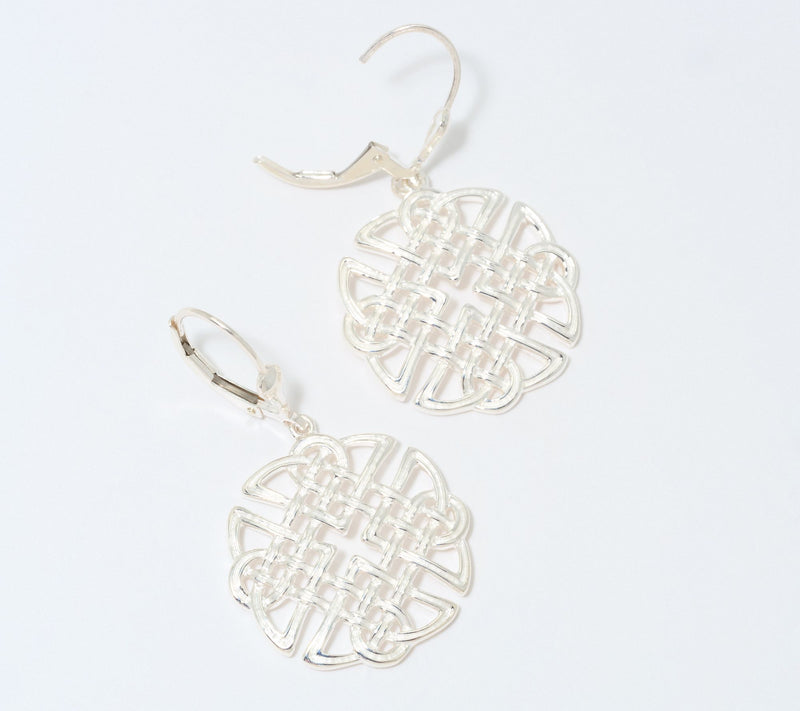 JMH Jewellery Sterling Silver Dara Knot Lever Back Earrings — View 2