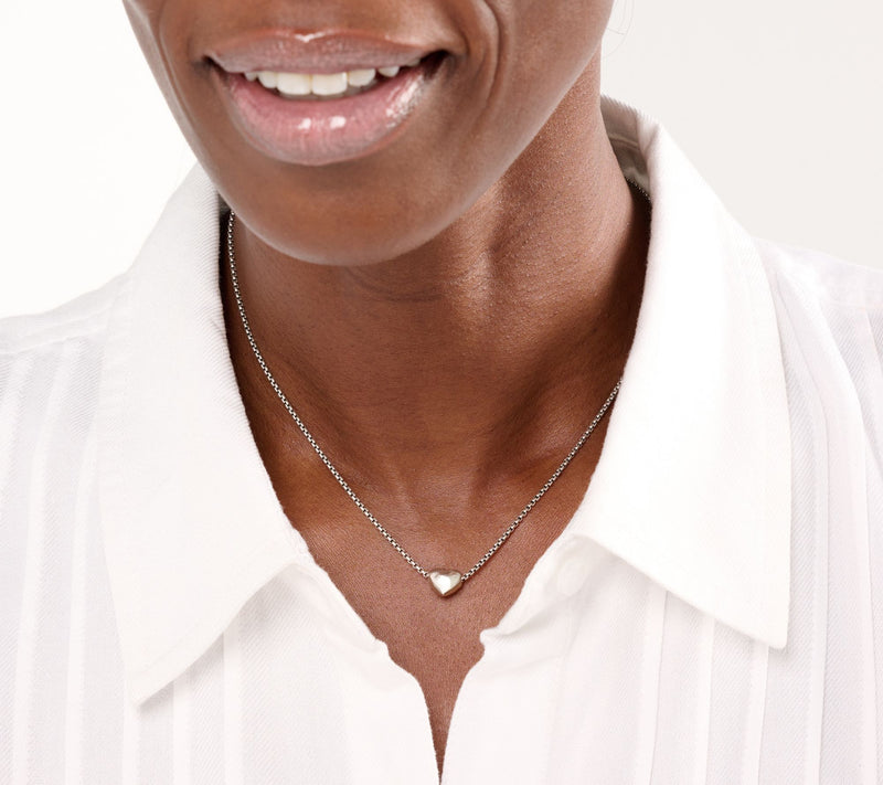 JAI Sterling Silver 1.6mm Box Chain Station Necklace, 7.9g — View 8
