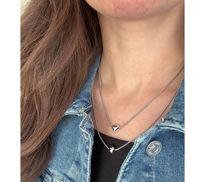JAI Sterling Silver 1.6mm Box Chain Station Necklace, 7.9g — View 4