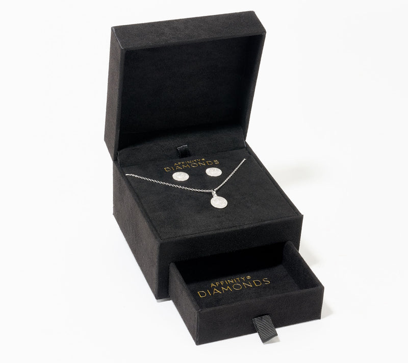 Affinity Diamonds 0.33 cttw Boxed Stud & Necklace Set, Sterling — Main view