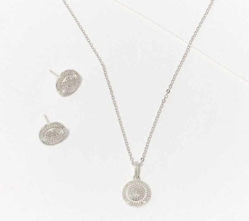 Affinity Diamonds 0.33 cttw Boxed Stud & Necklace Set, Sterling — View 4