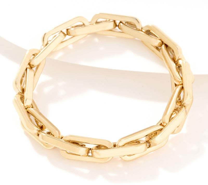 Silver Style Paperclip Chain Stretch Bracelet, Sterling Silver — View 7