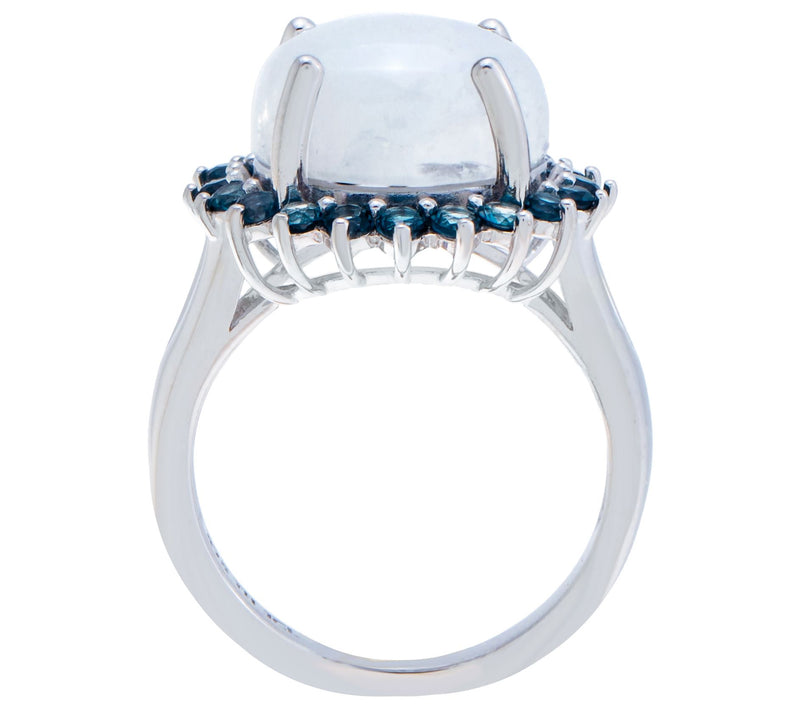 Affinity Gems Moonstone & London Blue Topaz Ring, Sterling — Main view