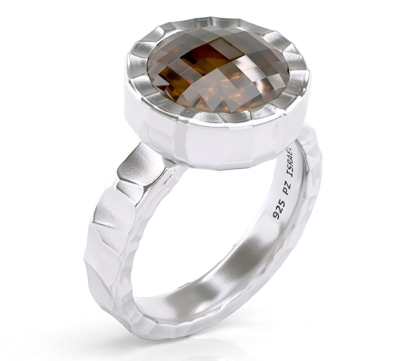 Or Paz Sterling Silver Hammered Gemstone Ring — View 6