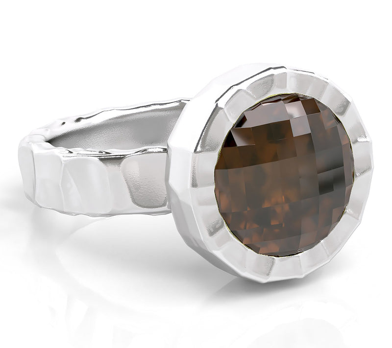 Or Paz Sterling Silver Hammered Gemstone Ring — Main view