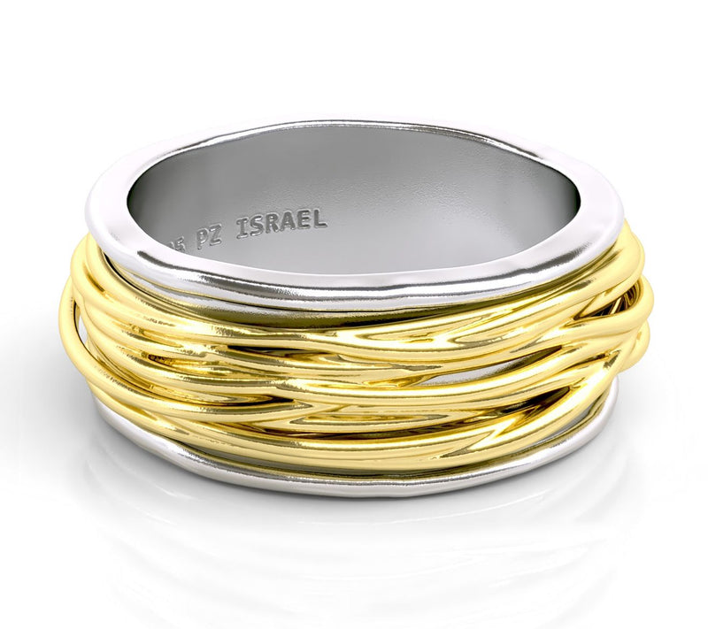 Or Paz  Sterling Silver Rope Design Spinner Ring — View 7