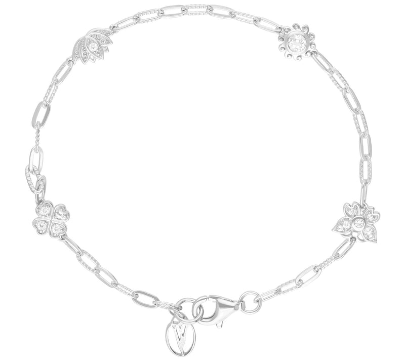 Goddaughters Sterling Silver White Topaz Good Vibes Bracelet — View 2