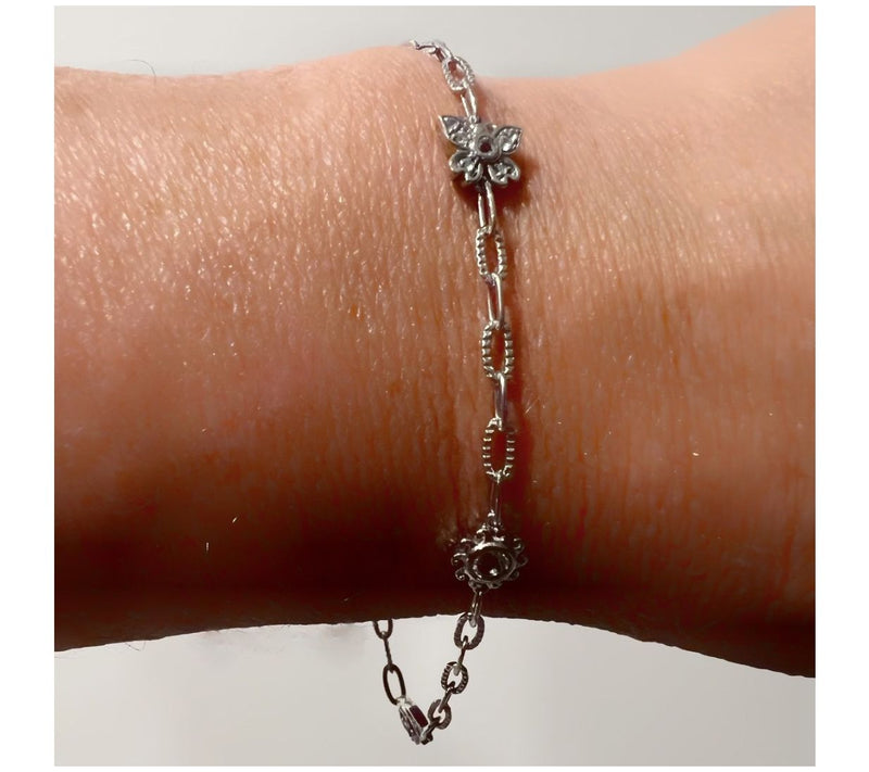 Goddaughters Sterling Silver White Topaz Good Vibes Bracelet — View 5