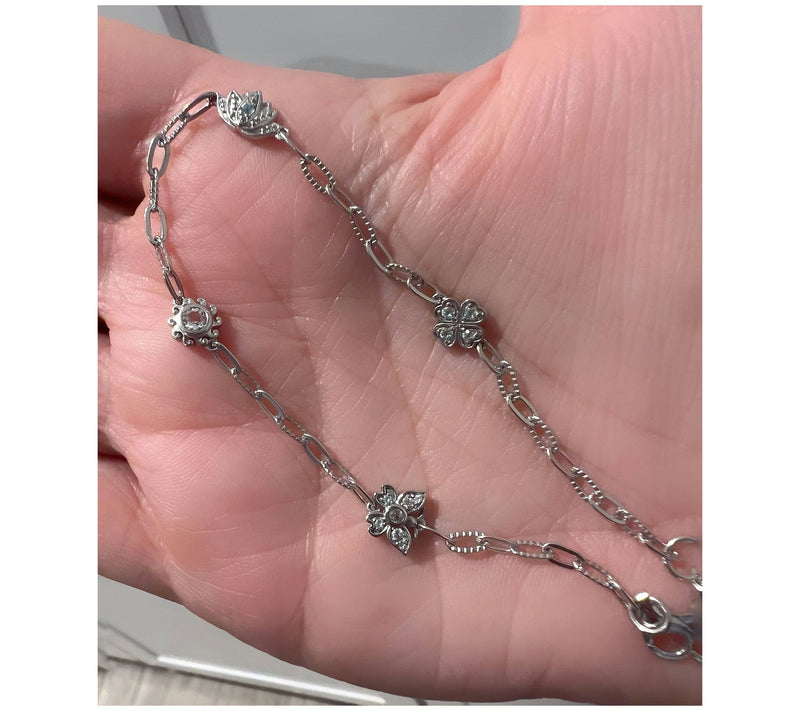 Goddaughters Sterling Silver White Topaz Good Vibes Bracelet — View 4