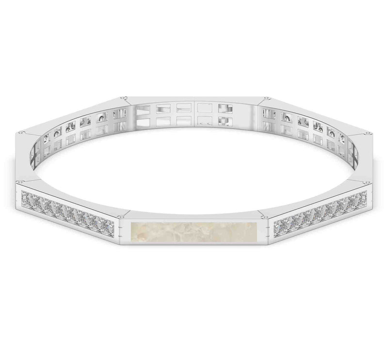 Vida Lab Diamonds Created Golden Sand Octagon Bangle, Sterling — Main view