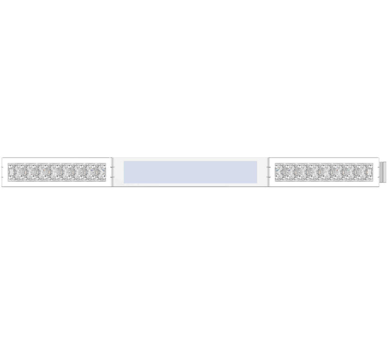 Vida Lab Diamonds Created Blue Mist  Octagon Bangle, Sterling — View 8