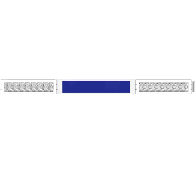 Vida Lab Diamonds Created Royal Blue Octagon Bangle, Sterling — View 8