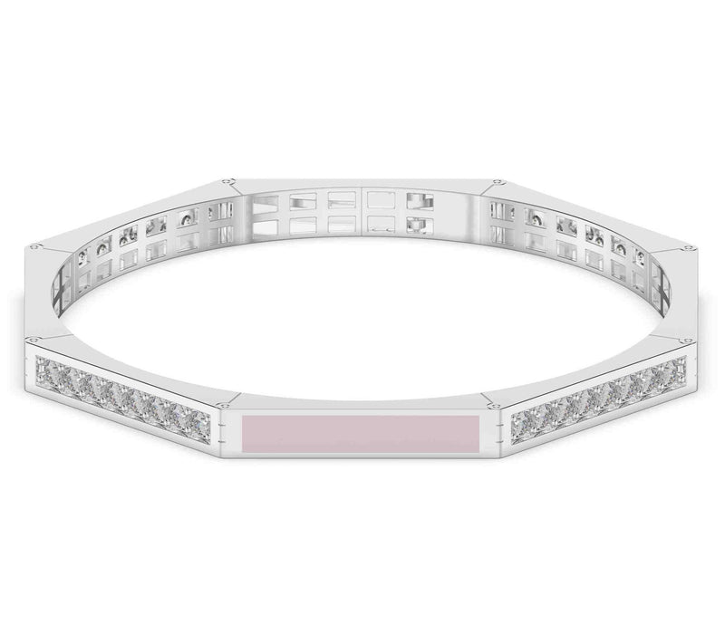 Vida Lab Diamonds Created Pink Mist Octagon Bangle, Sterling — Main view