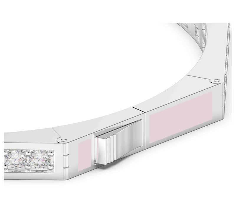 Vida Lab Diamonds Created Pink Mist Octagon Bangle, Sterling — View 4