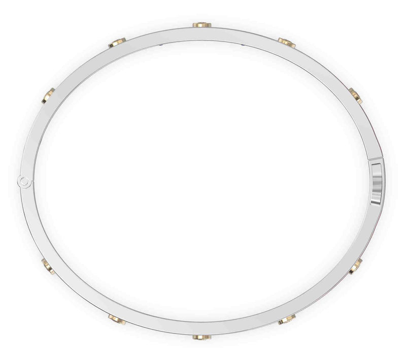 Vida Lab Diamonds Two-Tone Lab Grown Pink Bangle, Sterling — View 5