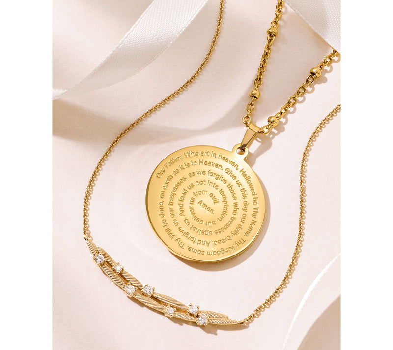 My Saint My Hero Lord's Prayer Medallion Necklace — View 5