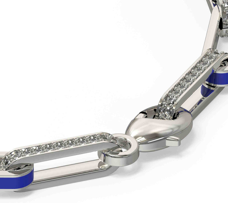 Vida Lab Diamonds Created Royal Blue Link Bracelet, Sterling — View 5