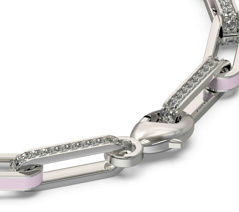 Vida Lab Diamonds Created Pink Mist Link Bracelet, Sterling — View 6