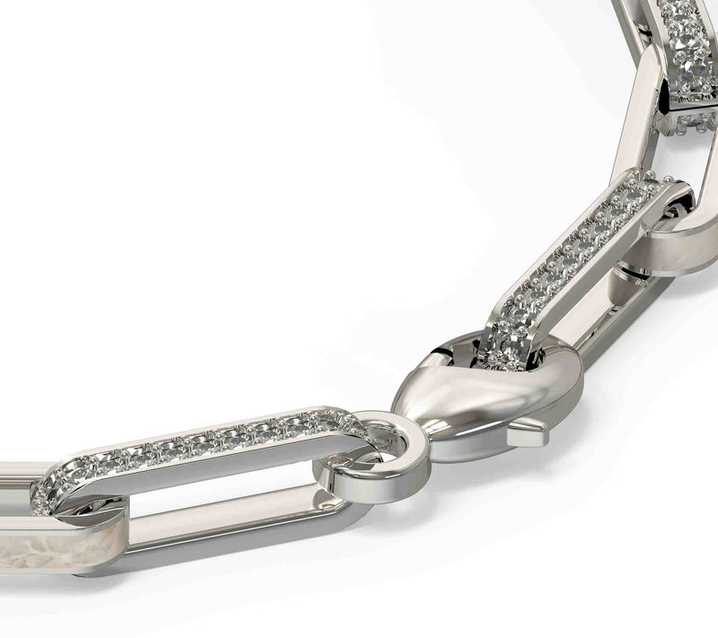 Vida Lab Diamonds Created Golden Sand Link Bracelet, Sterling — View 5