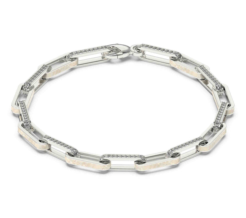 Vida Lab Diamonds Created Golden Sand Link Bracelet, Sterling — View 3