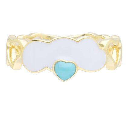 Goddaughters 14K Gold Clad Turquoise Dreamer Cloud Ring