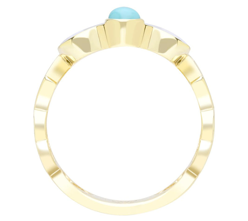 Goddaughters 14K Gold Clad Turquoise Dreamer Cloud Ring — View 3