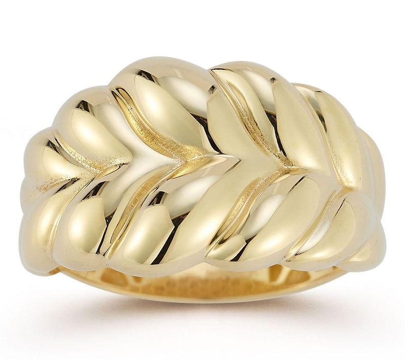 Luminosa Gold Graduated Braided Twist Ring, 14K — View 3