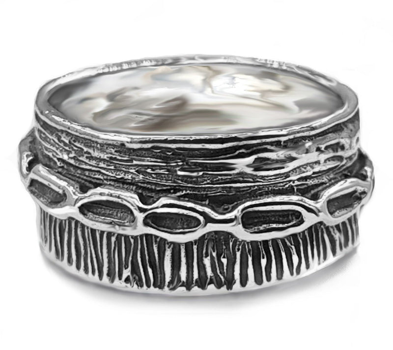 Hagit Sterling Silver Multi-Textured Band Ring — View 5