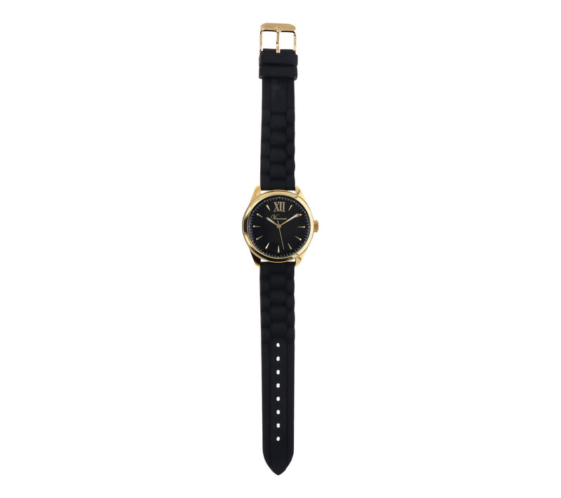 Veronese 18K Clad Choice of Leather or SiliconStrap Watch — View 2