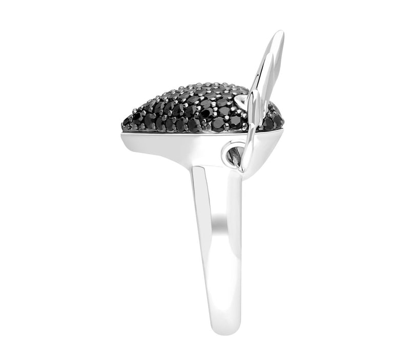 Margo Manhattan Sterling Black Spinel Wings ofDesire Ring — View 4