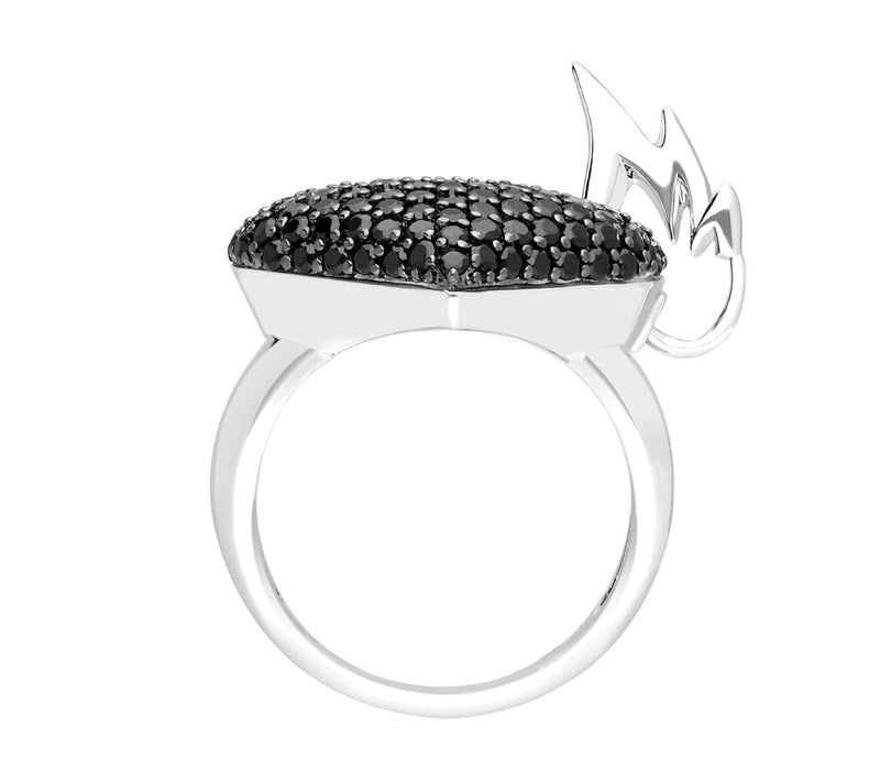 Margo Manhattan Sterling Black Spinel Wings ofDesire Ring — View 3