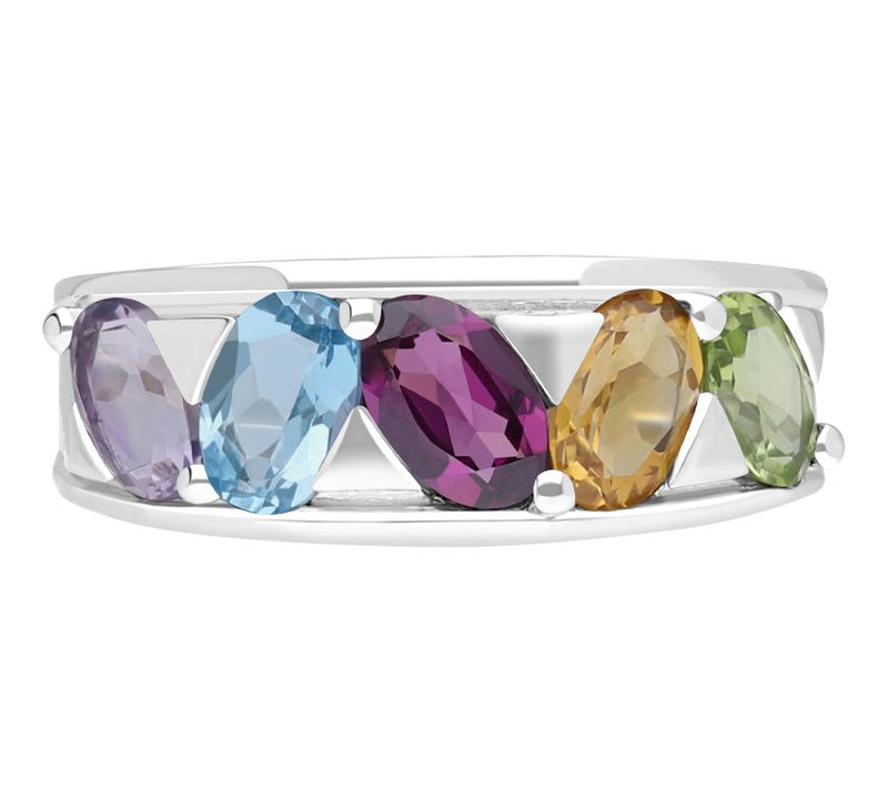 Ariva Sterling Silver Rainbow Gemstone Ring — Main view