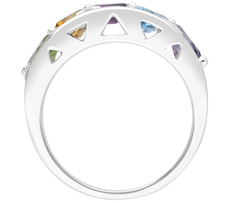 Ariva Sterling Silver Rainbow Gemstone Ring — View 2