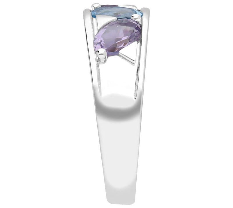 Ariva Sterling Silver Rainbow Gemstone Ring — View 3