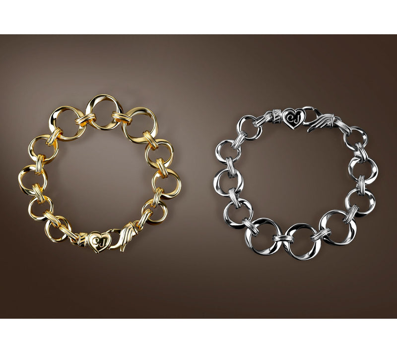 Christian James by Scott Grimes Sterling Ripple Circle Link Bracelet, 15.0g — View 4