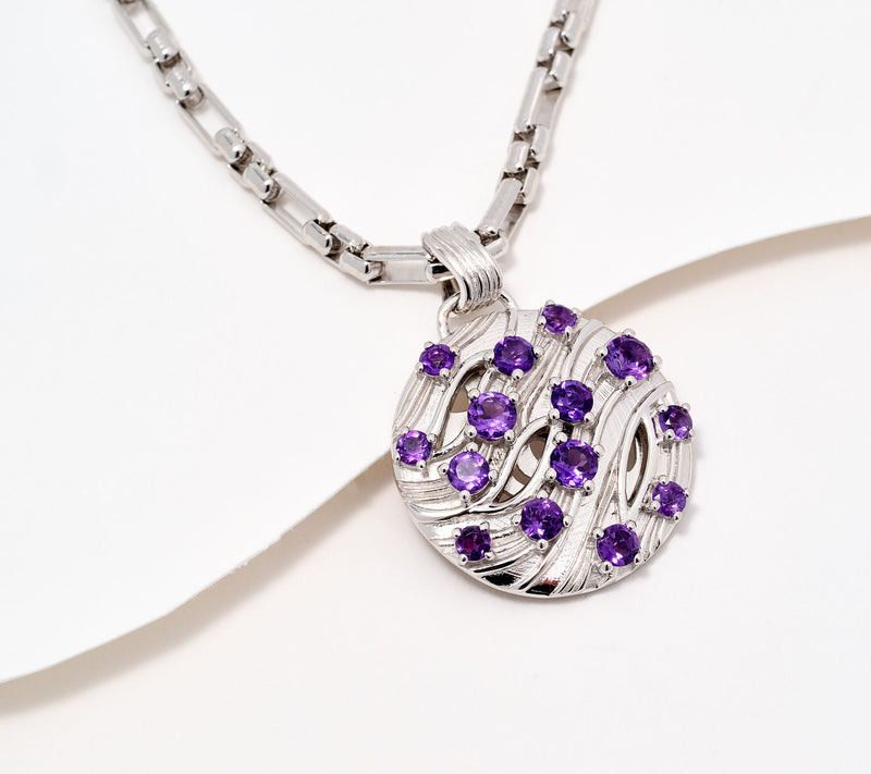Christian James by Scott Grimes Sterling Silver Gemstone 16" Ripple Necklace — View 11