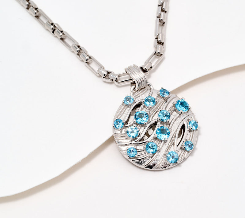 Christian James by Scott Grimes Sterling Silver Gemstone 16" Ripple Necklace — View 12