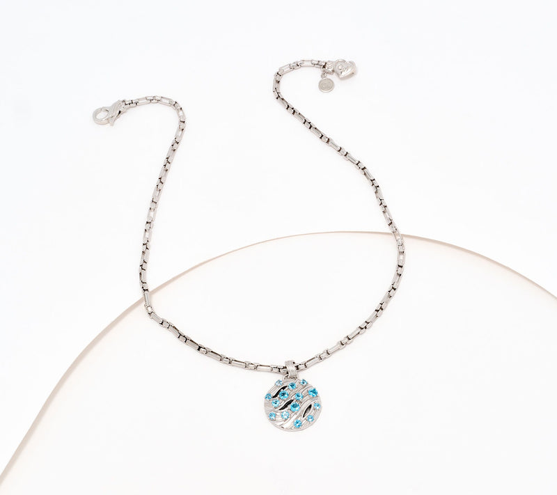 Christian James by Scott Grimes Sterling Silver Gemstone 16" Ripple Necklace — View 2