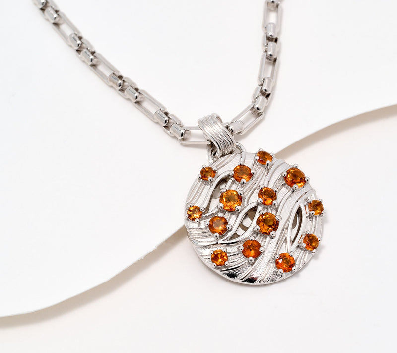 Christian James by Scott Grimes Sterling Silver Gemstone 16" Ripple Necklace — View 13