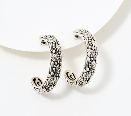 Christian James by Scott Grimes Sterling Silver Legacy Sycamore 1" Hoops